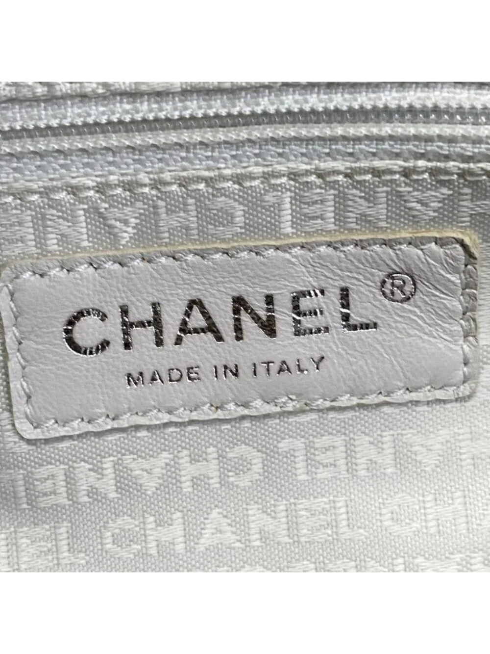 Chanel Tote Bag Wild Stitch Black White Silver Lambskin